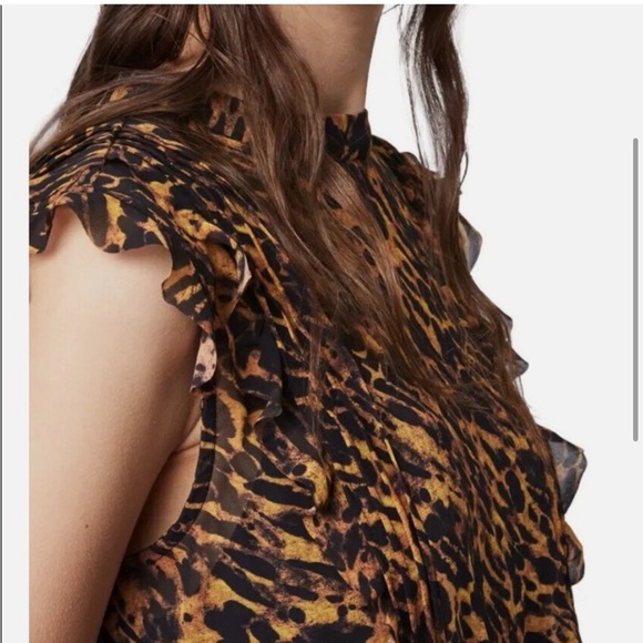 EUC AllSaints Ambient Leopard Print Hali Dress - Picture 4 of 6